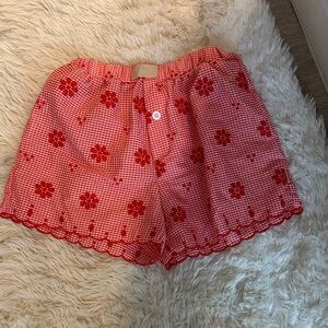 Red Floral Women's Shorts